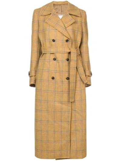 Shop Giuliva Heritage Collection Checked Trench Coat - Yellow