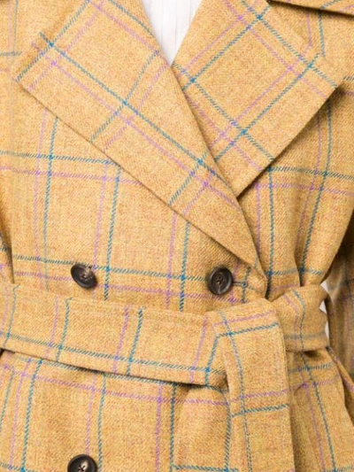 Shop Giuliva Heritage Collection Checked Trench Coat - Yellow