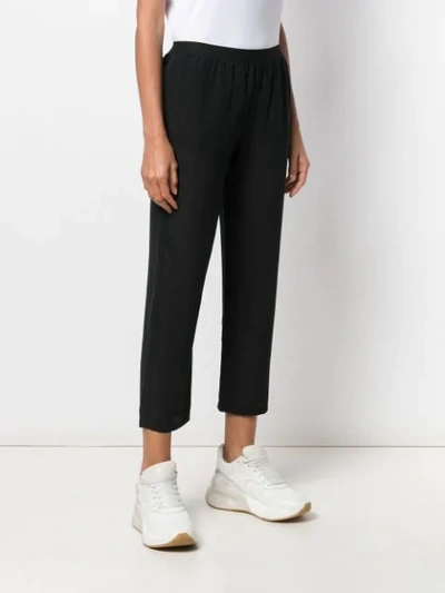 Shop Semicouture Cropped High Waisted Trousers In Black