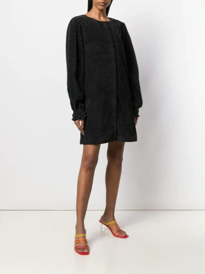 Pre-owned Dolce & Gabbana Ribbed Longsleeved Dress In Black