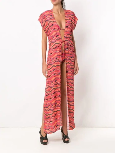 Shop Amir Slama Printed Swimsuit In Red