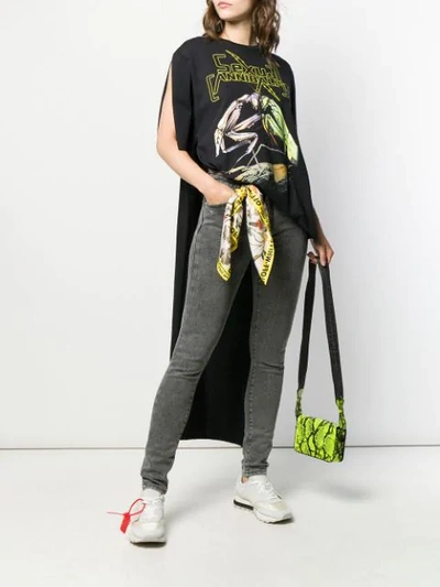 OFF-WHITE SCARF DETAIL SKINNY JEANS - 灰色