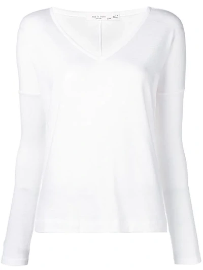 Shop Rag & Bone V-neck Jumper In White