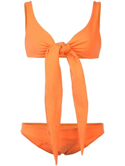Shop Lisa Marie Fernandez Wrap Bikini In Yellow