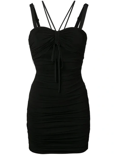 Shop Dolce & Gabbana Ruched Cut-out Dress In Black