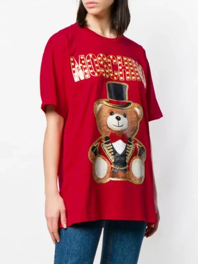 Shop Moschino Circus Bear T In Red