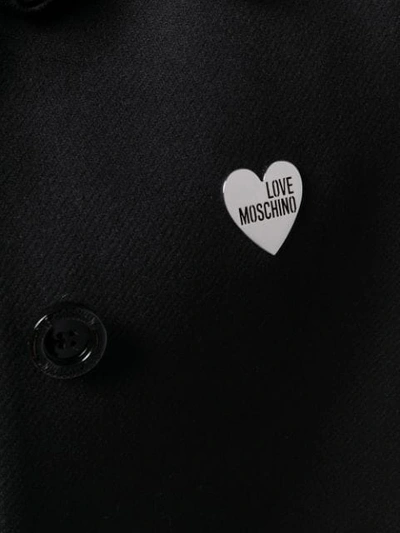 LOVE MOSCHINO SINGLE BREASTED COAT - 黑色