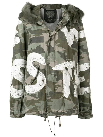 Shop Mr & Mrs Italy Camouflage Print Jacket In Green