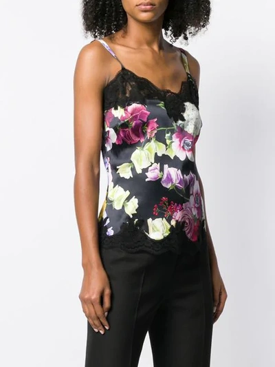 Shop Dolce & Gabbana Floral Print Camisole Vest In Black