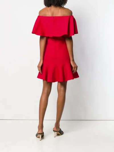 Shop Valentino Bardot Skater Dress In Red