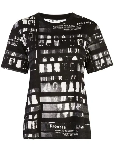 Shop Proenza Schouler Pswl Run Of Show Short Sleeve T-shirt In Black