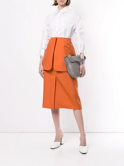 Shop Irene Pencil Skirt In Orange