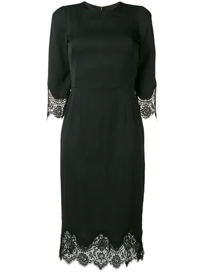 Shop Dolce & Gabbana Lace-trimmed Dress - Black