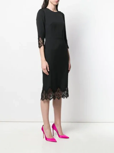 Shop Dolce & Gabbana Lace-trimmed Dress - Black