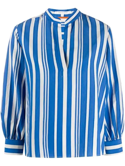Shop Chinti & Parker Striped Blouse In Blue