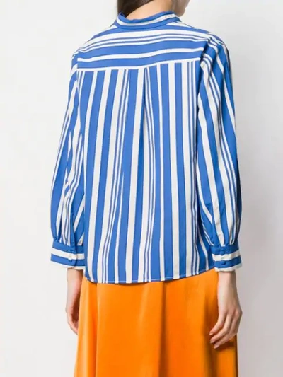 Shop Chinti & Parker Striped Blouse In Blue
