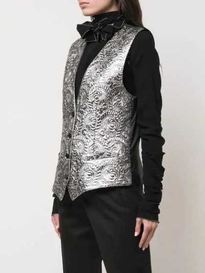 Shop Dolce & Gabbana Baroque Waistcoat In Silver