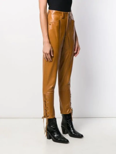 Shop Isabel Marant Cadix Leather Trousers In Brown
