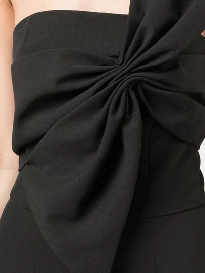 Shop Josie Natori Bow Detail Jumpsuit In Black