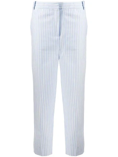 Shop Victoria Victoria Beckham Striped Cropped Trousers In Blue