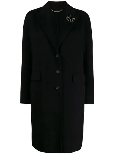 ERMANNO SCERVINO MONOGRAM BUTTONED COAT - 黑色