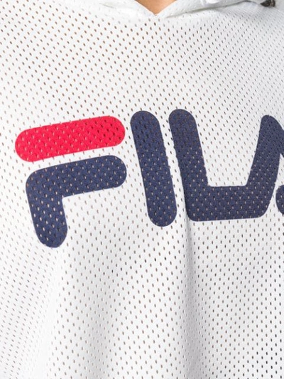 FILA LOGO印花短款连帽衫 - 白色