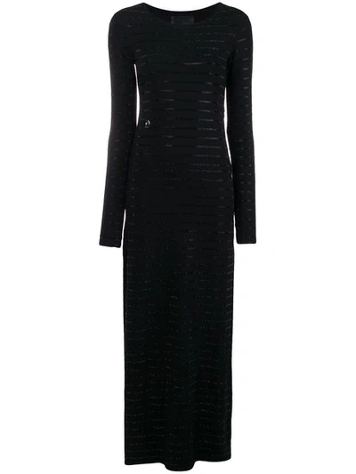 Shop Philipp Plein Side Slit Maxi Dress In Black