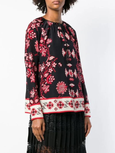 Shop Red Valentino Printed Blouse In Black