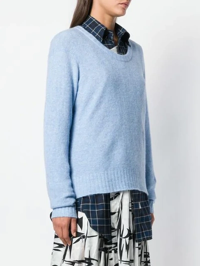 Shop 3.1 Phillip Lim / フィリップ リム Scoop Neck Knitted Sweater In Blue