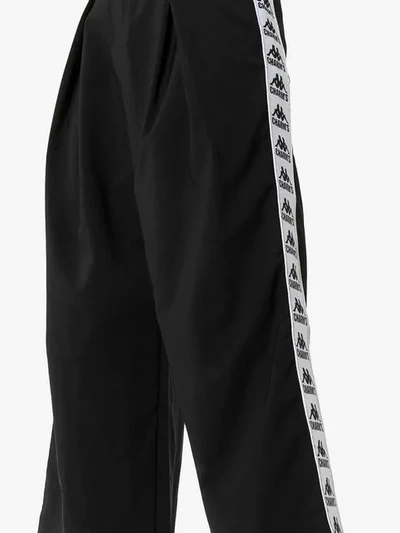 Shop Charm's X Kappa Logo Detail Cropped Track Pants In Black