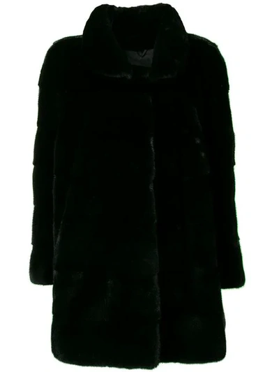 Shop Liska Longsleeved Front Fastened Coat In Schwarz Black
