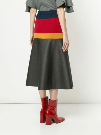 Shop Kolor Striped High-rise Skirt - Grey