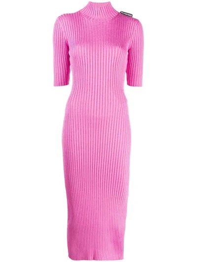 Shop Balenciaga Fitted Dress In Pink