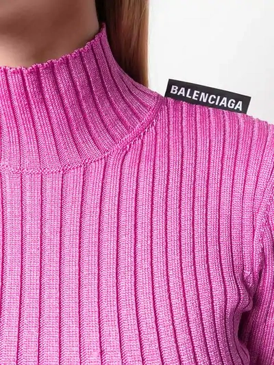 Shop Balenciaga Fitted Dress In Pink