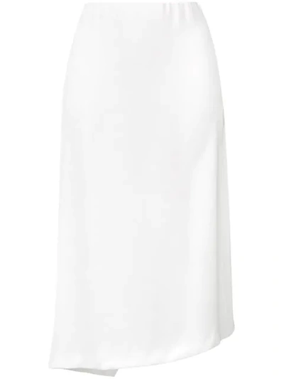 Poiret Asymmetric Midi Skirt In White