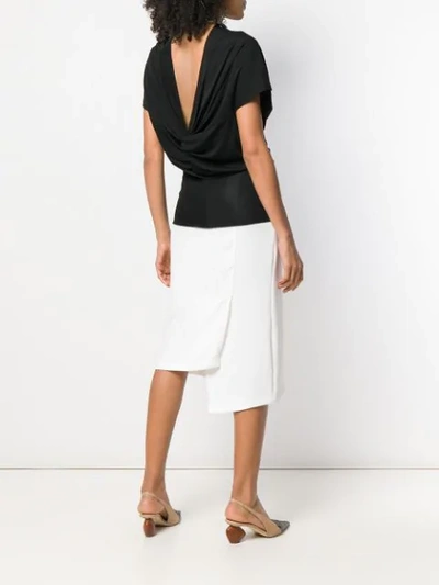 Poiret Asymmetric Midi Skirt In White