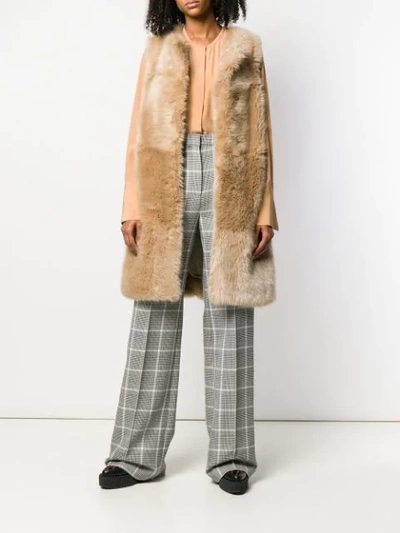 Shop Stella Mccartney Long-line Gilet In Neutrals