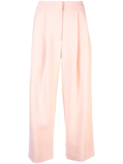 Shop Adam Lippes Cady Pleat Front Culottes In Pink