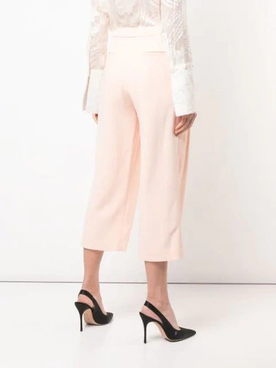 Shop Adam Lippes Cady Pleat Front Culottes In Pink