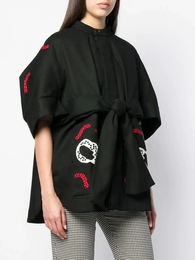 Shop Henrik Vibskov Kombucha Embroidery Coat In Black