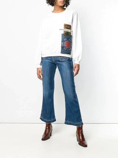 Shop Philosophy Di Lorenzo Serafini Cropped Flared Jeans In Blue