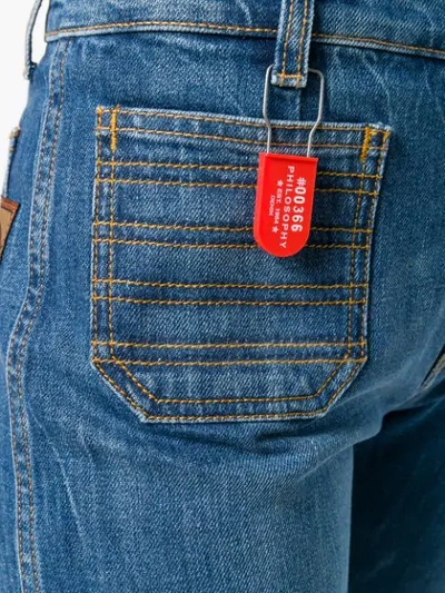 Shop Philosophy Di Lorenzo Serafini Cropped Flared Jeans In Blue