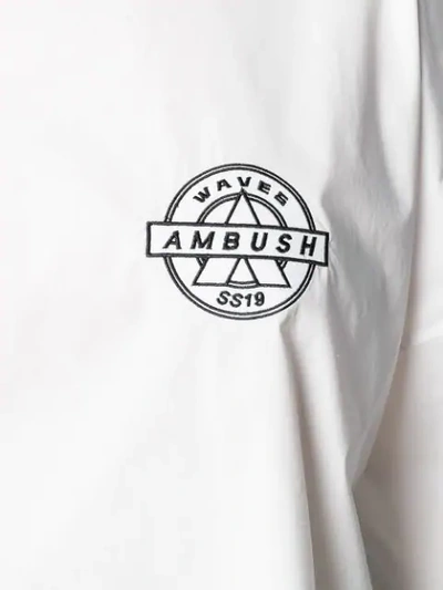 Shop Ambush Zip Up T-shirt In White