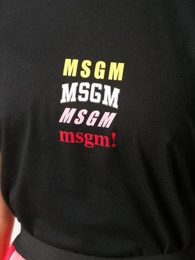 Shop Msgm Logo Printed T-shirt In Black