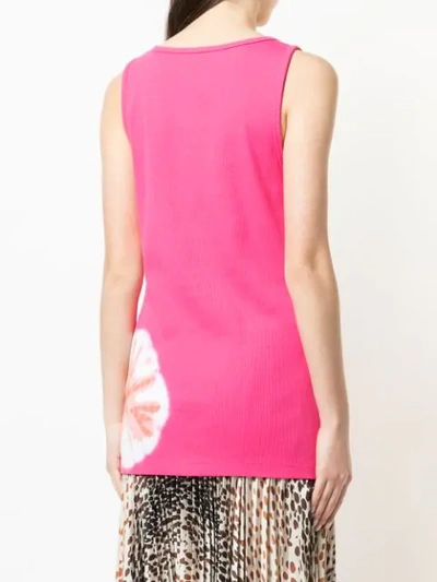 Shop Calvin Klein Ribbed Tank-top In Pink