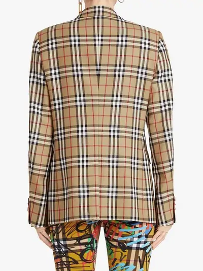 Shop Burberry Vintage Check Tailored Jacket In A2219 Antique Yellow