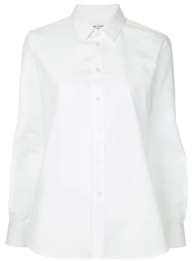 Shop Saint Laurent Pointed Collar Shirt In White