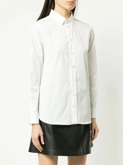Shop Saint Laurent Pointed Collar Shirt In White