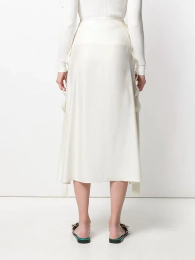 COURRÈGES SCALLOPED SIDE TRIM MIDI SKIRT 