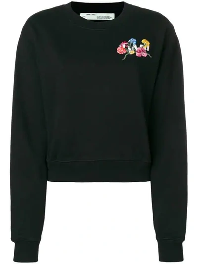 Shop Off-white Embroidered Chest Patch Sweatshirt In Black